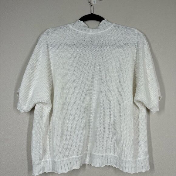 Lauren Ralph Lauren Linen Cotton Blend Cropped Cacoon Cardigan Feminine One Size - Picture 4 of 6